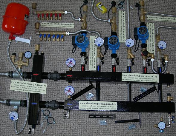Схема отопления дома обвязка котла гидрострелкой и коллектором